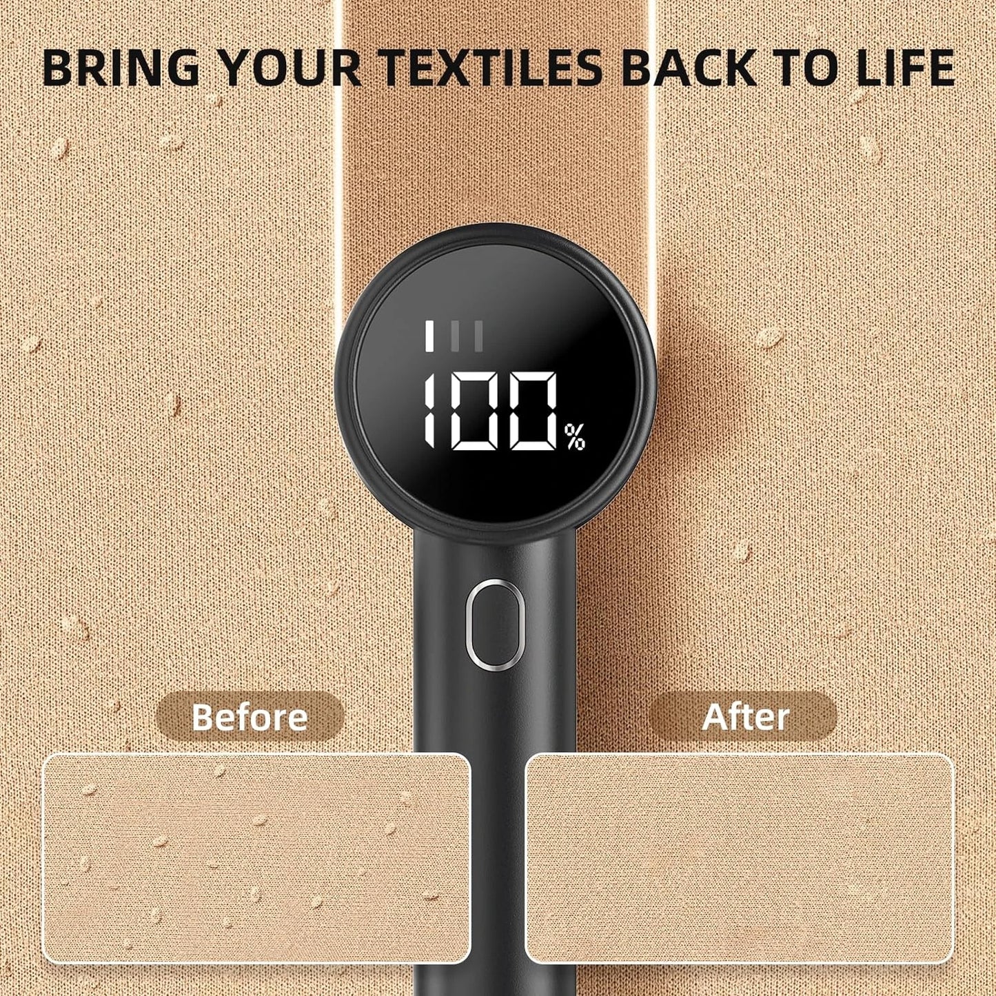Electric Rechargeable Lint Remover with LED Display – 3 Speeds, 6-Blade